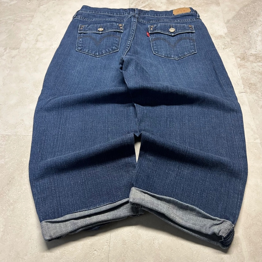 Levi's Straight Leg Jeans Dark Wash Blue Women Size 10 Stretch Denim Casual